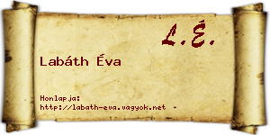Labáth Éva névjegykártya